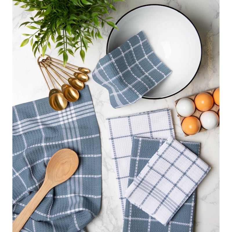 J&M Eggplant Waffle Weave Dishtowel (Set of 6)