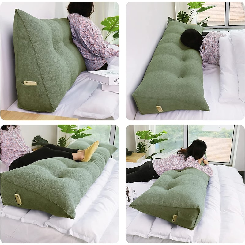 WOWMAX Bed Rest Reading Wedge Pillow Headboard Back Support Bolster