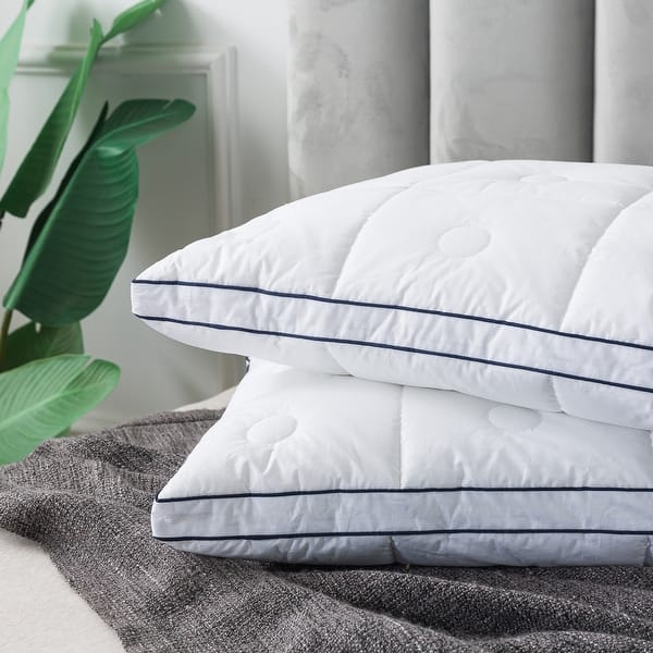 Royal Velvet Gel Fiber Quilted Surround Pillow White On Sale Bed