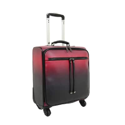 Mellow World 16-inch Vegan Leather Carry-On Spinner Suitecase Luggage