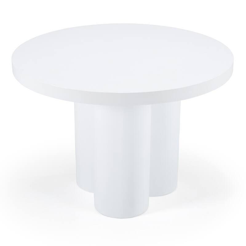 Modrest Bruni Modern White Concrete Round Dining Table