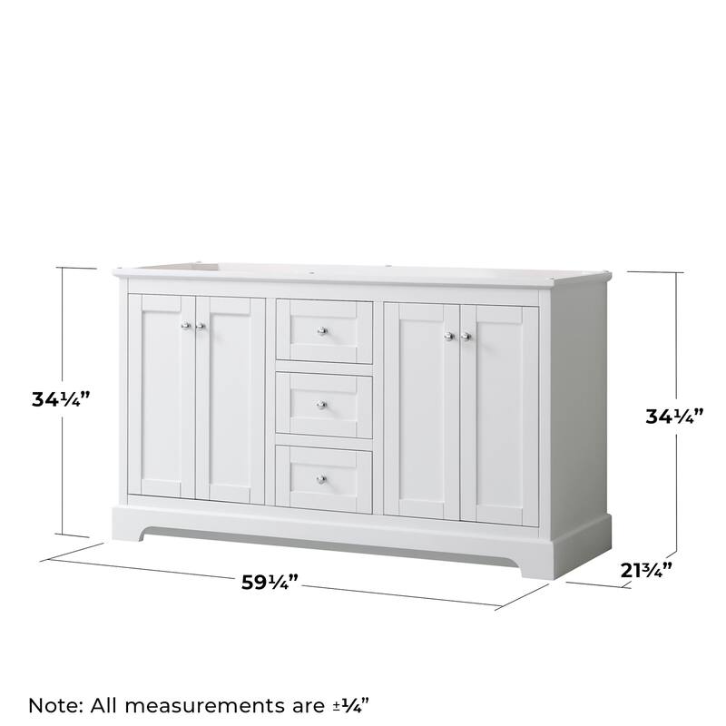Wyndham Collection Avery 60" Double Free Standing Vanity Cabinet Only