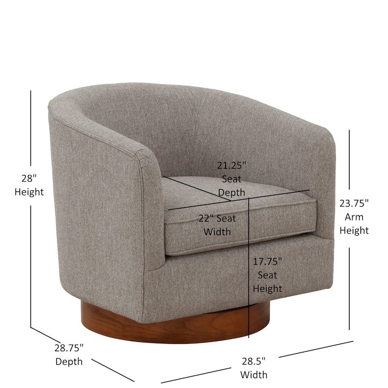 Maxine Chenille Fabric Wood Base Swivel Accent Chair by Greyson Living - 28.5"W x 28.75"D x 28"H