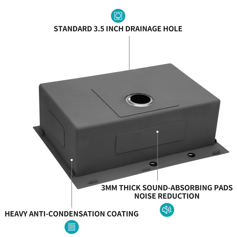Kitchen Sink Drop In 16 Gauge Stainless Steel 33" Single Bowl Topmount Kitchen Sink Basin