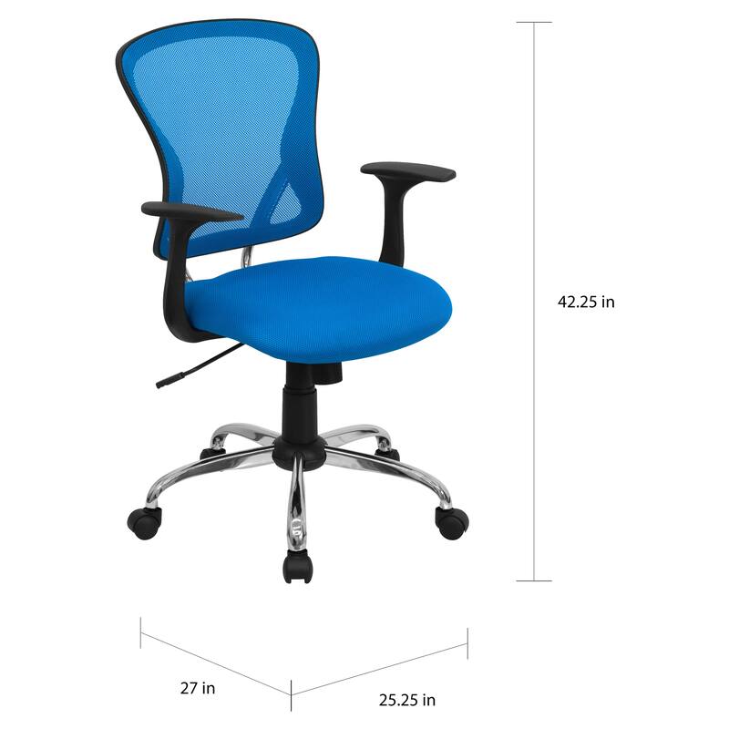Mid-Back Mesh Swivel Task Office Chair with Chrome Base and Arms