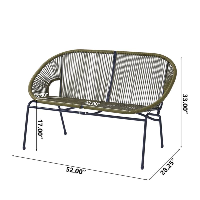 Condessa Outdoor Patio Wicker Loveseat (Excluding the table)