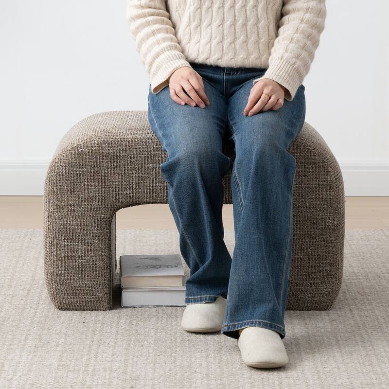 28" Fully Upholstered Small Waterfall Bench