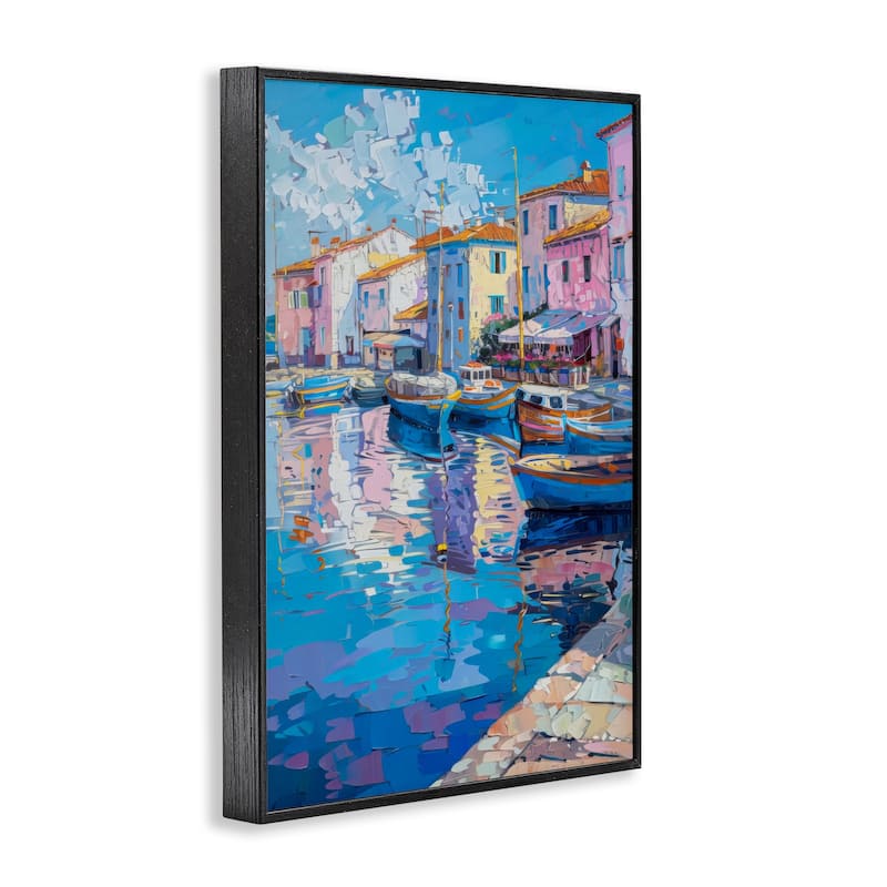 Stupell Abstract Harbor Reflection Framed Giclee Art Design By LSR Design Studio