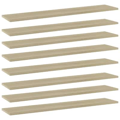 vidaXL Bookshelf Boards 8 pcs Sonoma Oak 39.4"x7.9"x0.6" Chipboard