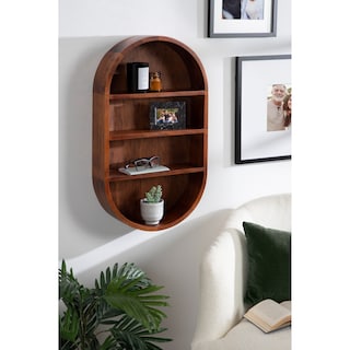 Kate and Laurel Hutton Wood Capsule Wall Shelf