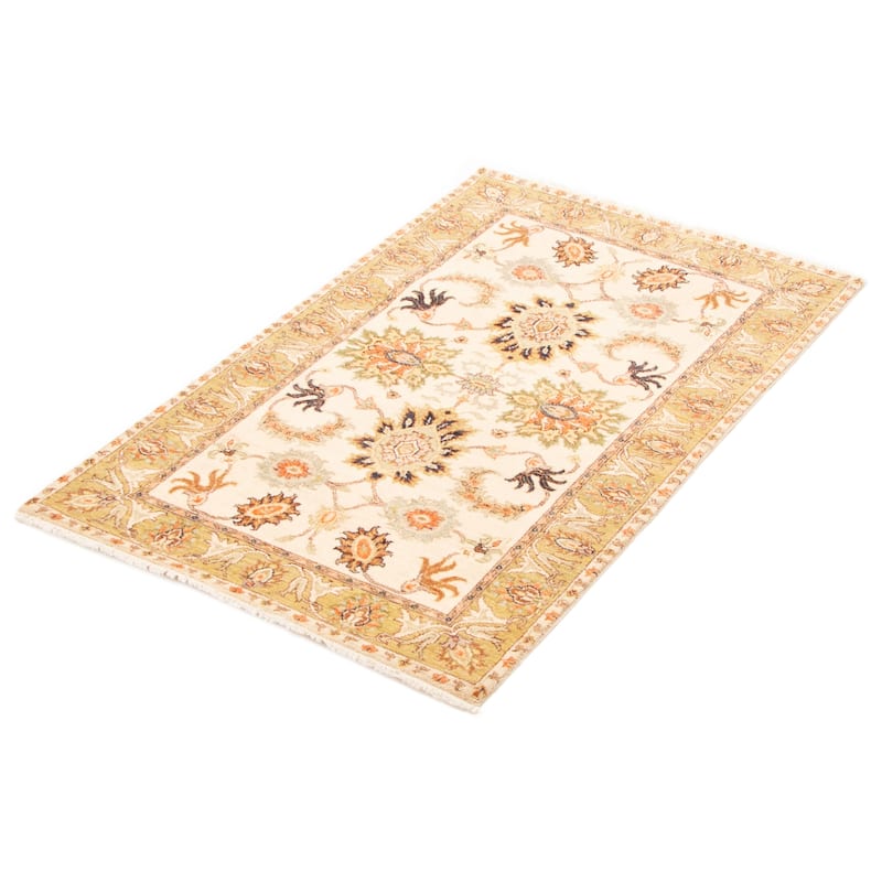 ECARPETGALLERY Hand-knotted Jamshidpour Cream Wool Rug - 3'0 x 5'0