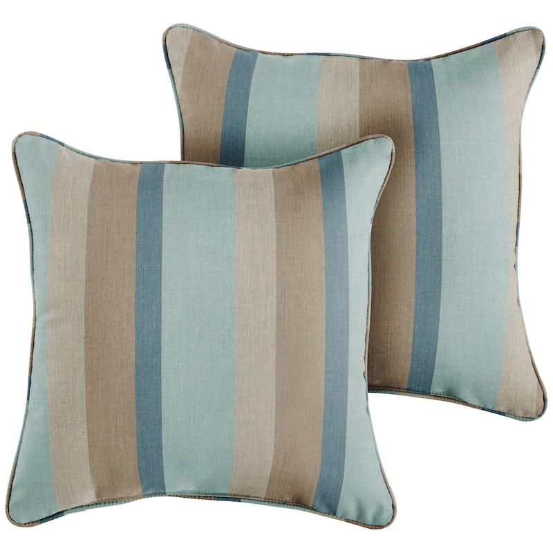 Sunbrella Gateway Mist Corded Indoor/ Outdoor Pillow Set (Set of 2) - 22 in x 22 in
