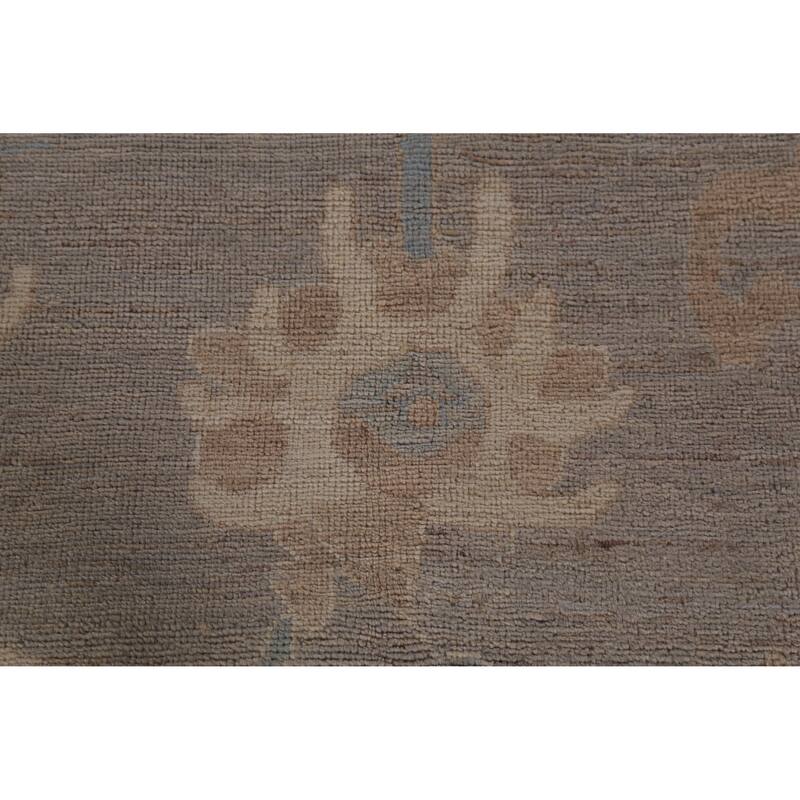 Hand Knotted Oriental 100% Wool Carpet Transitional All-Over Greys & Charcoal Oushak Area Rug - 13' 11'' X 10' 1''