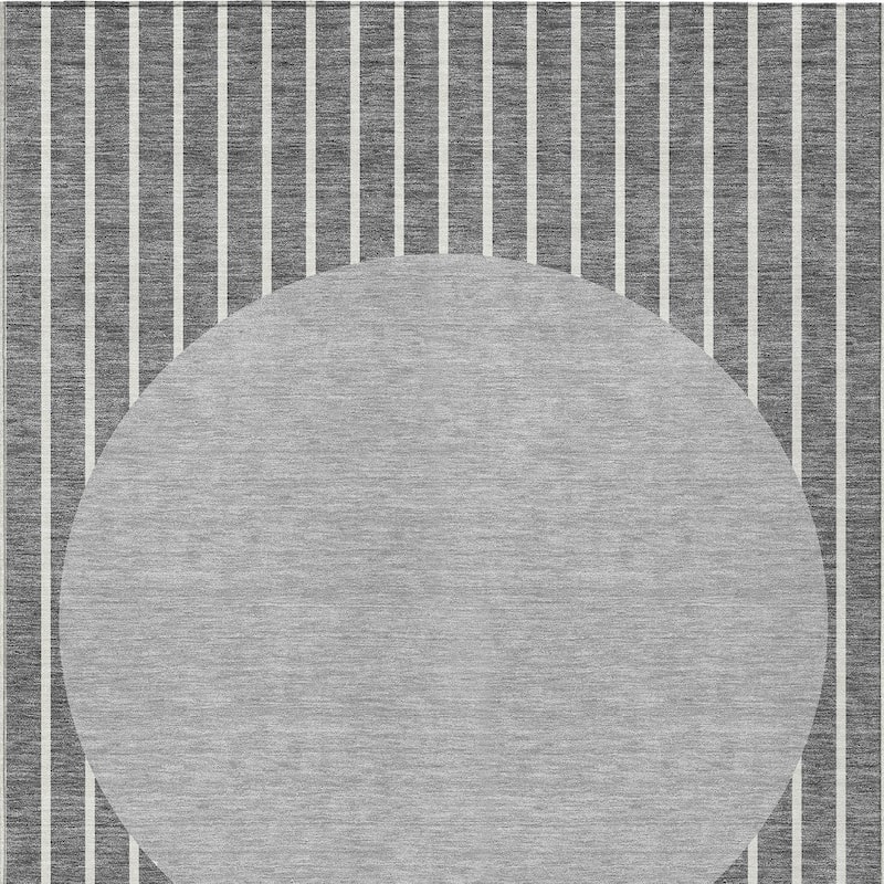 HomeRoots Striped Transitional Rectangle Outdoor Rug