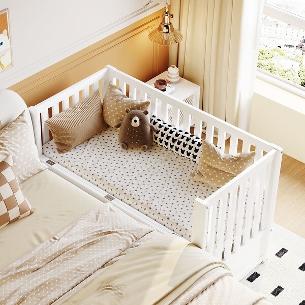 Convertible Crib/Full Size Bed with Drawers and 3 Height