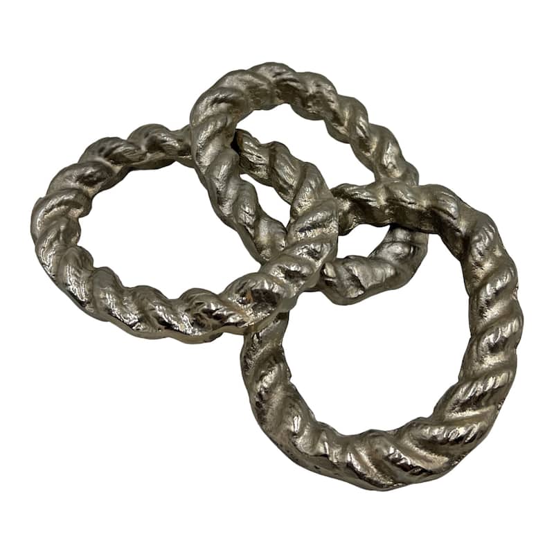 Decorative Handmade Aluminum Modern Chain Sculpture - 12 x 4.5 x 2 in