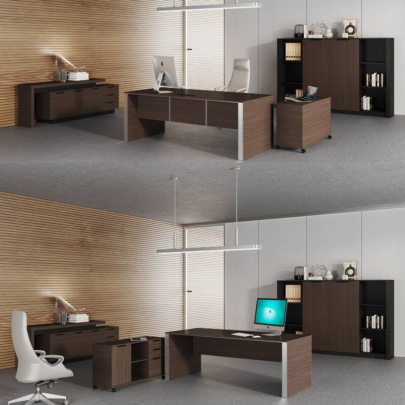 78.74inch Solid Wood File Cabinet with Doors Adjustable Shelves