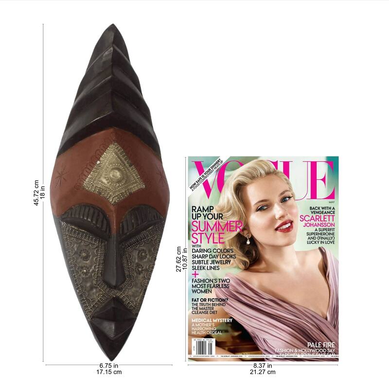 Sese Wood African 'Keeping Order' Mask (Ghana) - Brown