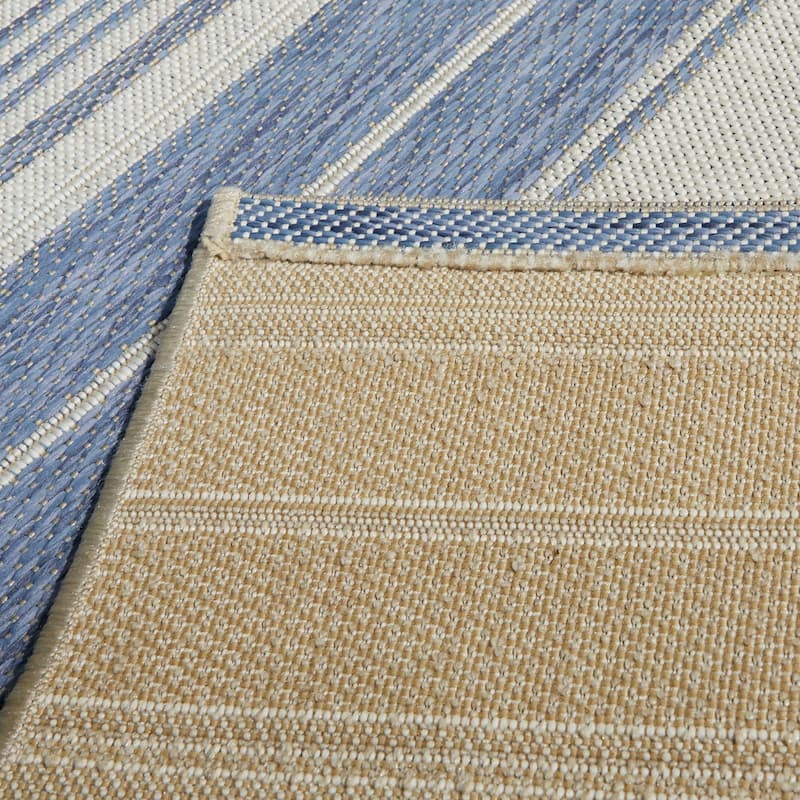 Alexie Coastal Stripes Indoor/ Outdoor Area Rug