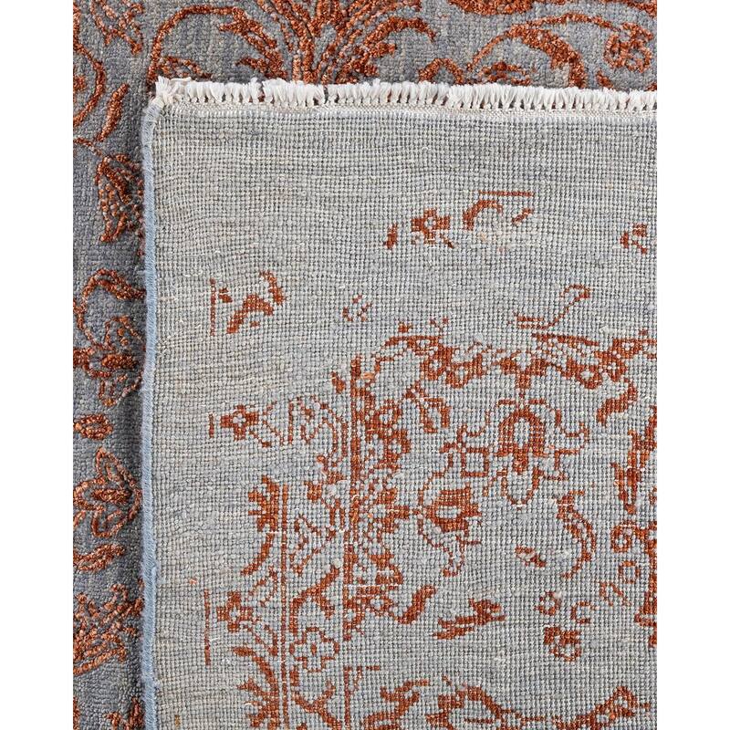 Ikat One-of-a-Kind Hand-Knotted Area Rug - Gray, 9' 1" x 12' 4" - 9' 1" x 12' 4"