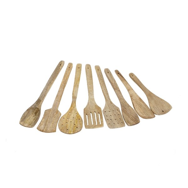 8pcs Non Stick Mango Wood Spatulas Ladles Spoon Set Cutlery Sets. Opens flyout.