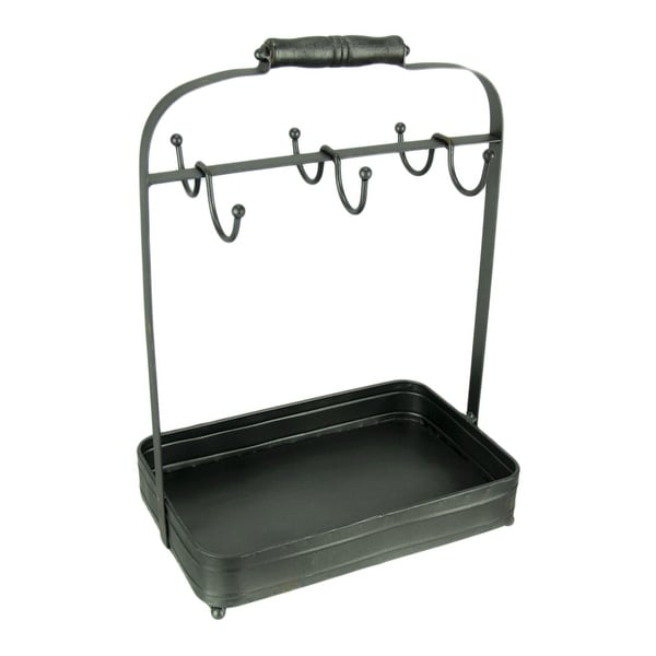 Rustic Farmhouse Metal Coffee Mug Stand with Tray. Opens flyout.