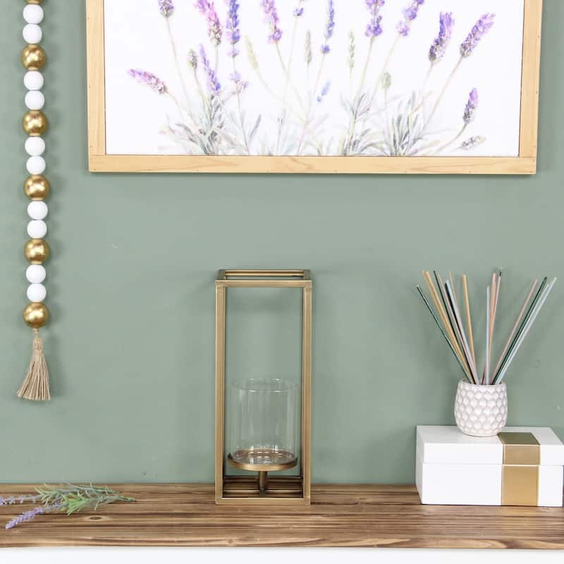 Pembertale Tall Square Gold Metal Lantern