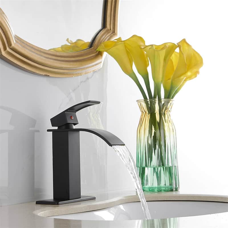 Waterfall Bathroom Faucet Single Handle Bathroom Sink Faucets One Hole Rv Lavatory Basin Modern Tap With Deck Plate Lead Free