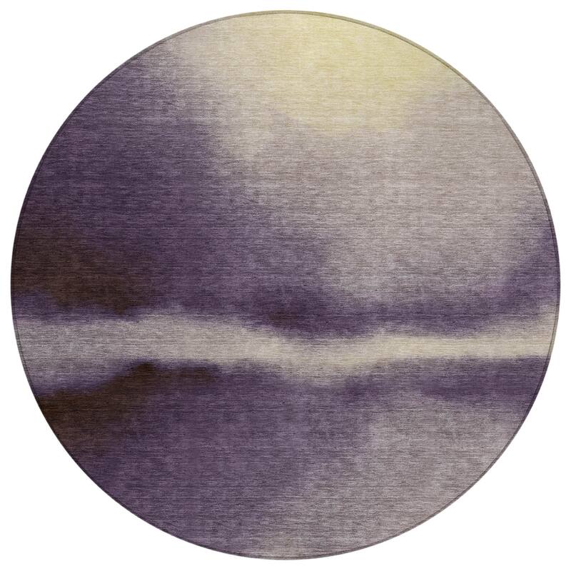 Machine Washable Indoor/ Outdoor Modern Landscape Chantille Rug