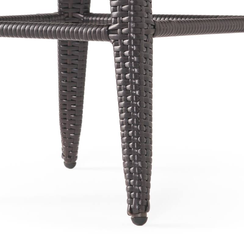 Fairfax Outdoor Wicker Swivel Armed Cushion Barstool by Christopher Knight Home