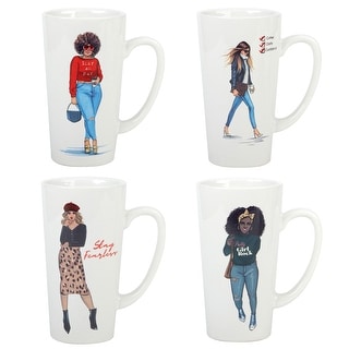 Certified International Girlfriends 16 oz. Latte Mug, Set of 4 Assorted  Designs - Bed Bath & Beyond - 35278090