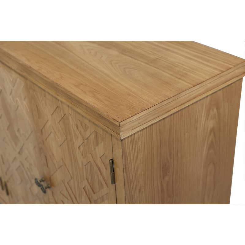 59" Accent Sideboard Buffet Cabinet with Storage, Credenza with Carved Doors and Shelves, Entryway Cabinet, Storage Cabinet