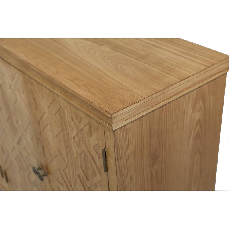 Accent Cabinet Storage Cabinet with Drawer and Doors, Wood Sideboard Buffet Cabinet with Adjustable Shelves