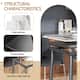 Minimalist Dining Table with Rectangular Sintered Stone and Tempered Glass Tabletop, Big Robust Aluminum Legs