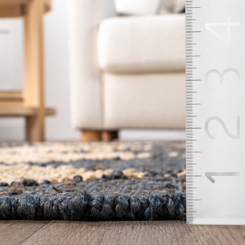 Louie Diamond Checkerboard Jute Area Rug