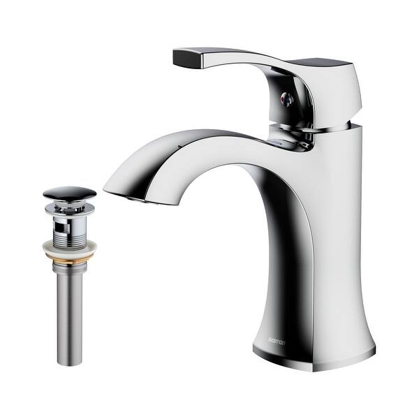 slide 2 of 22, Karran Randburg KBF520 Single-Handle Single Hole Basin Bathroom Faucet with Matching Pop-up Drain Chrome