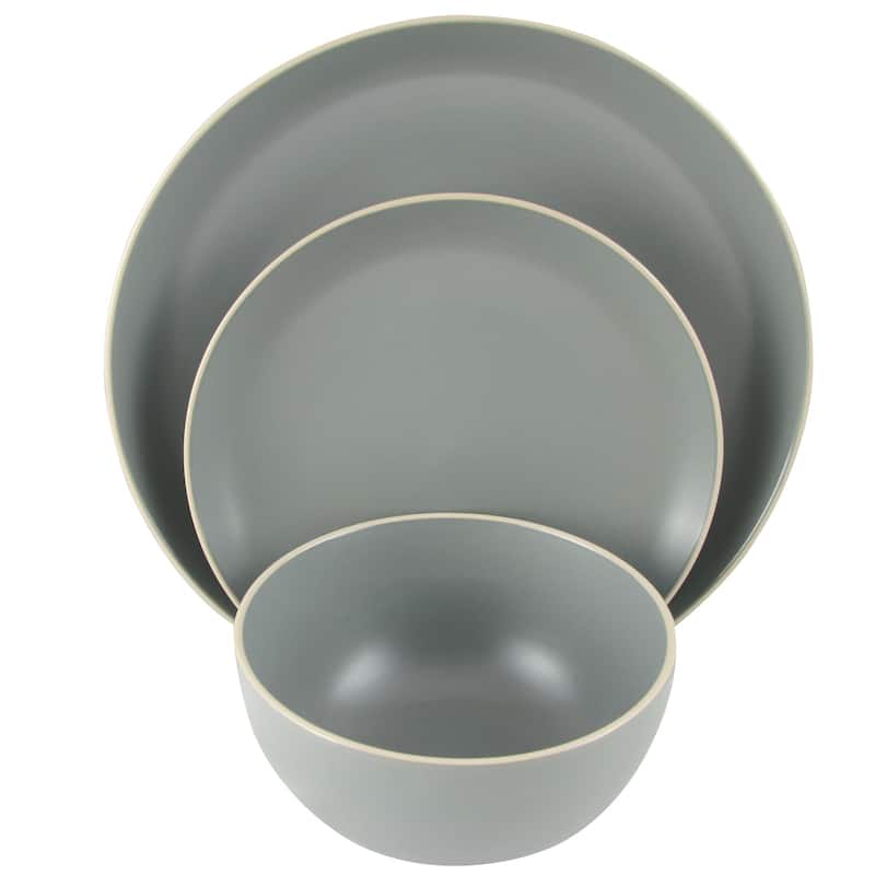 Gibson Home Stone 12 piece Dinnerware Set in Grey