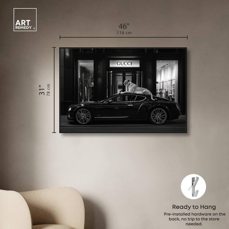 Cheetah and Sports Car Store Canvas by Art Remedy