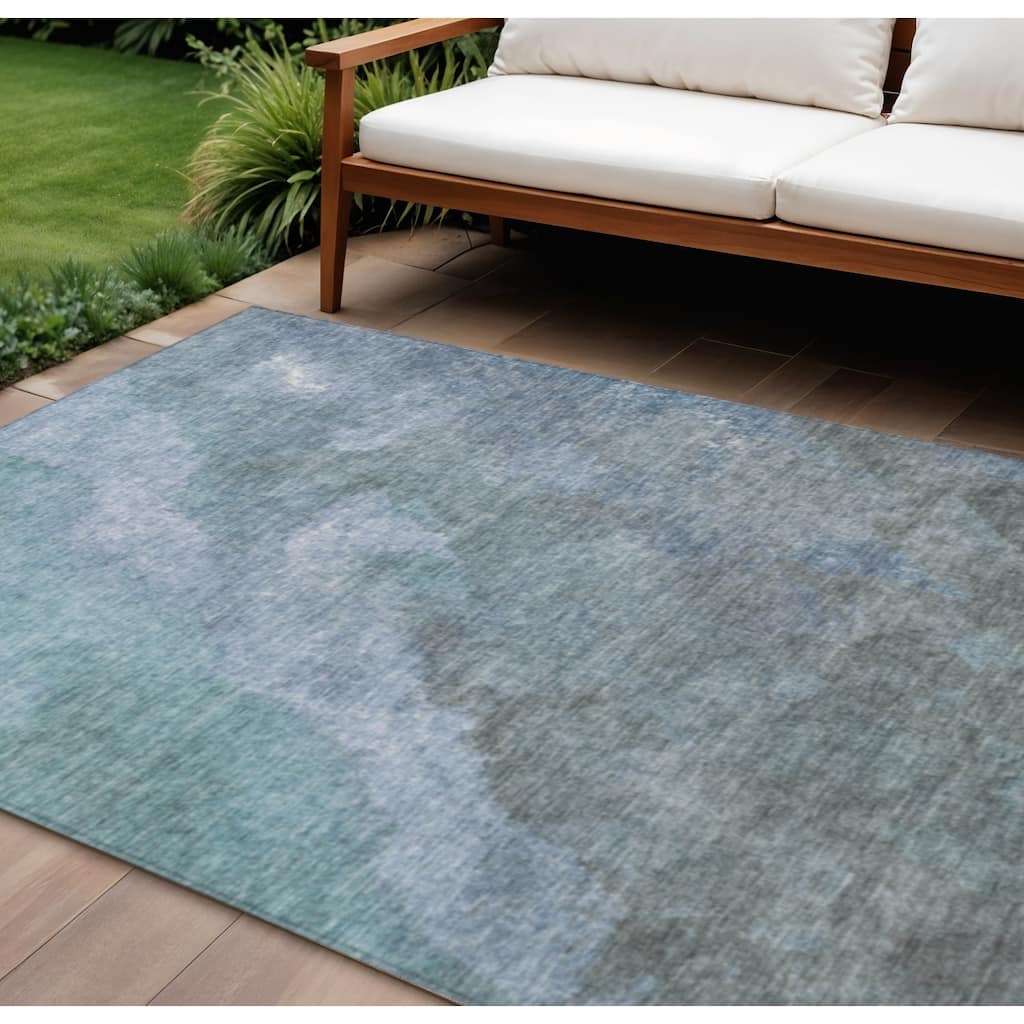HomeRoots Abstract Transitional Rectangle Outdoor Rug