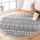 preview thumbnail 69 of 117, SAFAVIEH Berber Fringe Shag Leatha Trellis Rug 3' Round - Grey/Ivory - Round