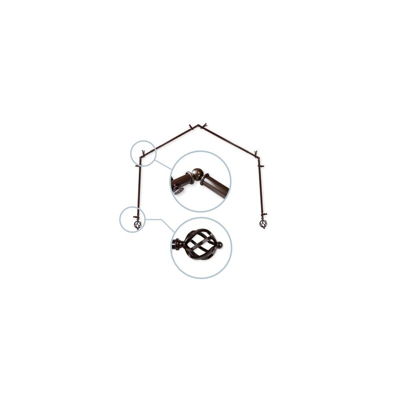 Mountain Lodge Curtain Rods & Hardware - Adjustable Telescoping Design - Rustic Home Decor - M