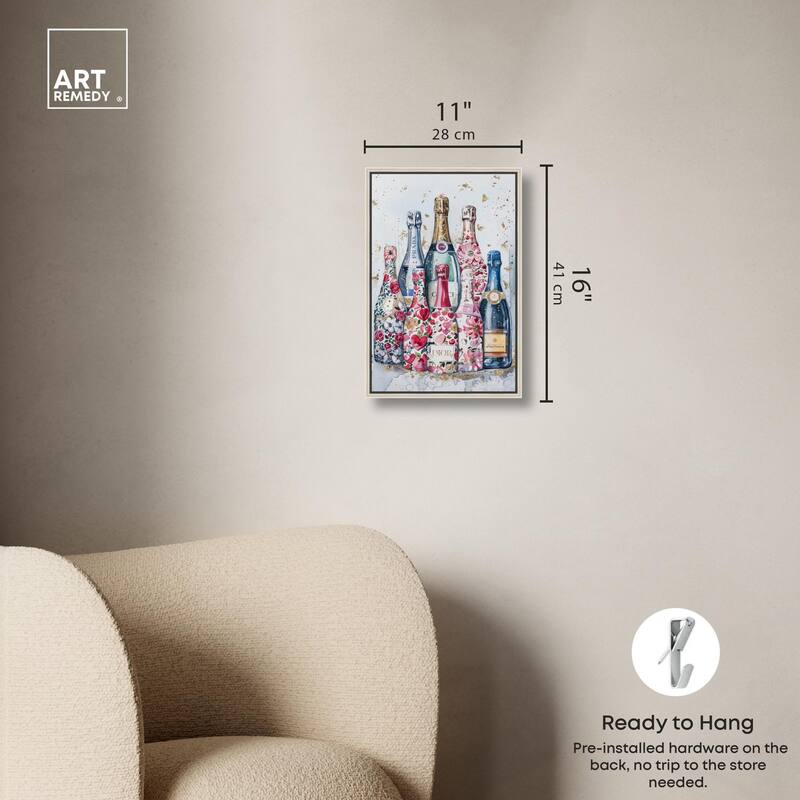 Intricate Floral Champagne Canvas by Art Remedy
