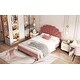 preview thumbnail 27 of 26, Full Platform Bed with Velvet Headboard, No Box Spring Needed