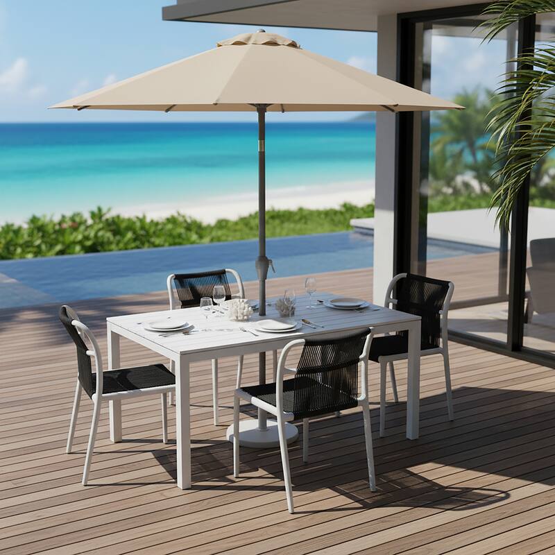 Set of 12 Belden Black Woven Rope Fabric Dining Chair with Plastic Frame