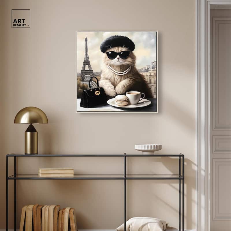 Cat in Paris Treats Canvas by Art Remedy