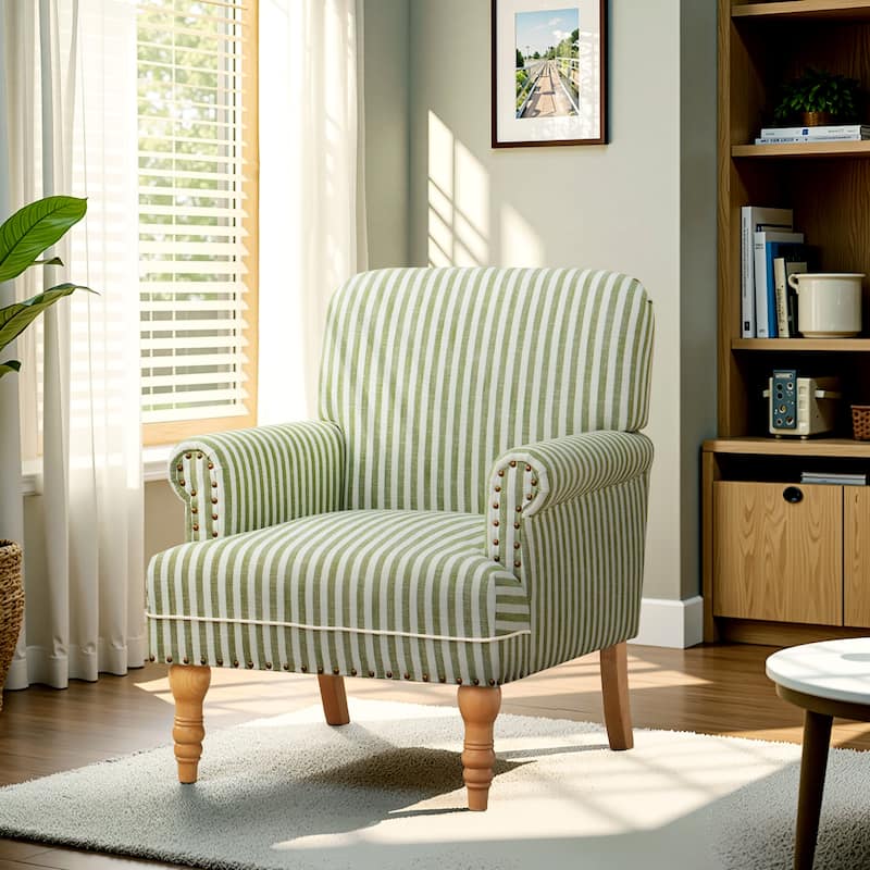 Rolled Armchair Accent Chair Set of 2 Blue/ Grey/ Brown