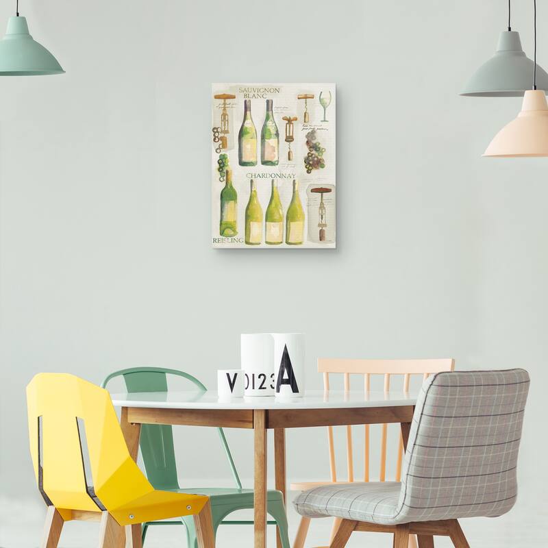 White Wine Collage Canvas Art Print