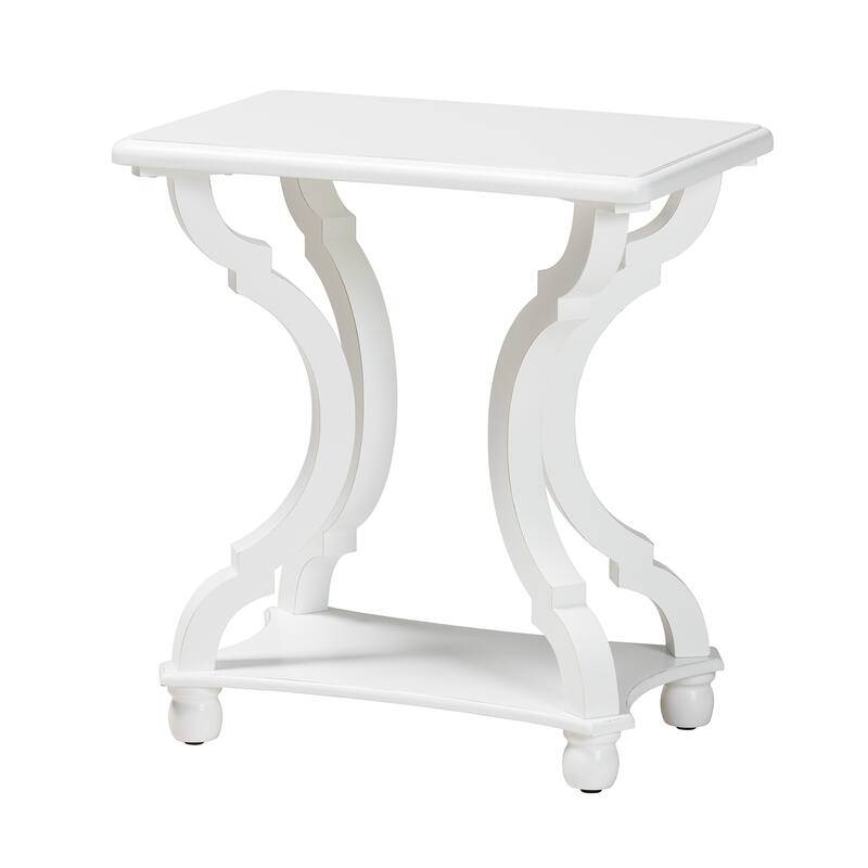 Cianna Classic and Traditional Wood End Table - White