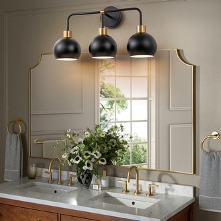 3 Light Modern Black White Metal Globe Shade Industeral Vanity Lights For Mirror Linear Wall Sconces On Sale Bed Bath Beyond 38909824