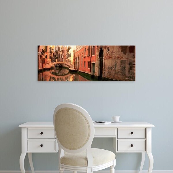 Easy Art Prints Panoramic Images's 'Reflection Of Buildings In Water, Venice, Italy' Premium Canvas Art